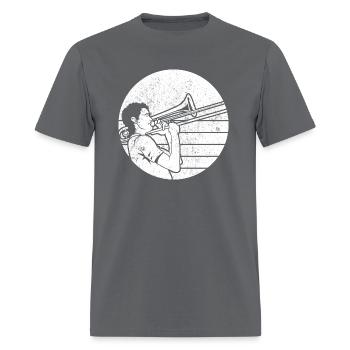 Trombone Trombonist Brass Instrument - Men's T-Shirt - charcoal - Front - Jose (178cm)