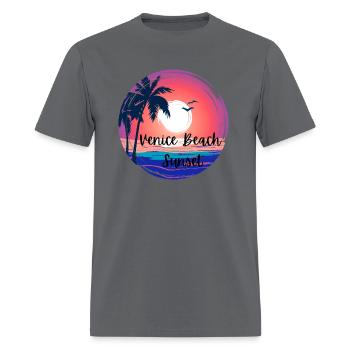 Venice Beach Sunset - Men's T-Shirt - charcoal - Front - Jose (178cm)