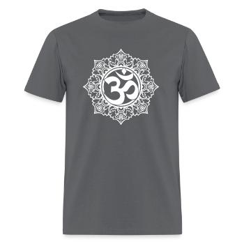 OHM FLOWER BLOSSOM with Fractal - Men's T-Shirt - charcoal - Front - Jose (178cm)