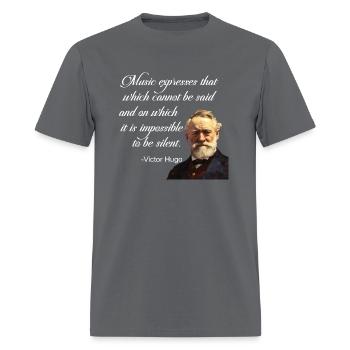 Victor Hugo Quote about Classical Music - Men's T-Shirt - charcoal - Front - Jose (178cm)