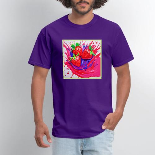 Vibrant Strawberry Splash - Men's T-Shirt