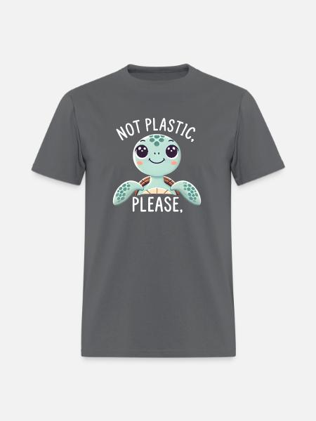 Not Plastic, Please - Men's T-Shirt - charcoal