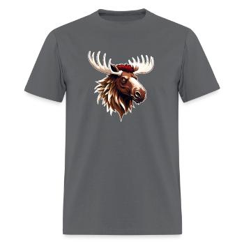 Majestic Moose Head Illustration - Men's T-Shirt - charcoal - Front - Jose (178cm)