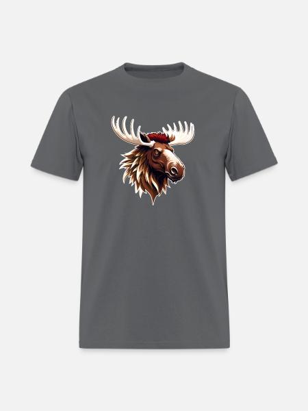Majestic Moose Head Illustration - Men's T-Shirt - charcoal