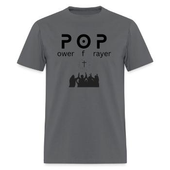 Power of Prayer | POP | Power and Prayer - Men's T-Shirt - charcoal - Front - Jose (178cm)
