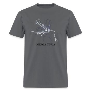 NIKOLA TESLA - Men's T-Shirt - charcoal - Front - Jose (178cm)
