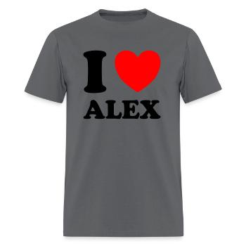 I Love Alex - Men's T-Shirt - charcoal - Front - Jose (178cm)