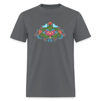 Scandinavian Norwegian Rosemaling Norway - Men's T-Shirt - charcoal - Front - Jose (178cm)