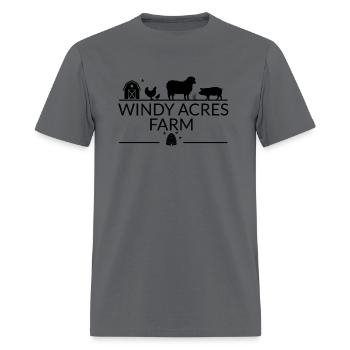 Windy Acres Farm Large Logo - Men's T-Shirt - charcoal - Front - Jose (178cm)