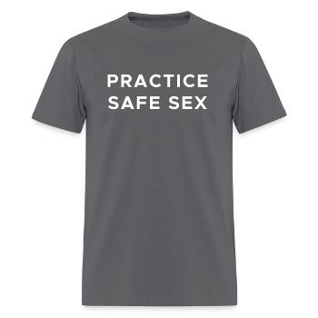 Practice Safe - Men's T-Shirt - charcoal - Front - Jose (178cm)