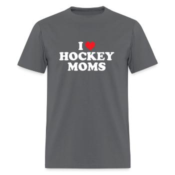 I Love Hockey Moms - Men's T-Shirt - charcoal - Front - Jose (178cm)
