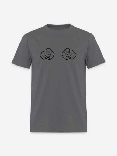 2 hands fingers - Men's T-Shirt - charcoal