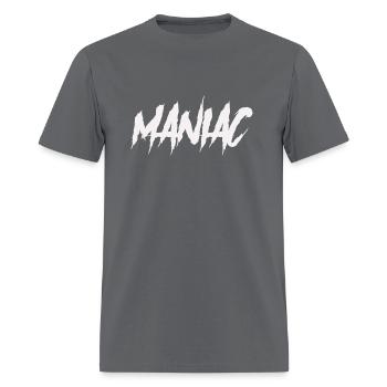 Maniac text hoody - Men's T-Shirt - charcoal - Front - Jose (178cm)