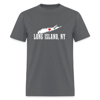 Long Island Ny New York Pride Long Island Map - Men's T-Shirt - charcoal - Front - Jose (178cm)
