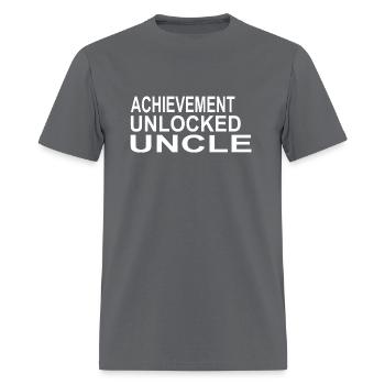Achievement Unlocked Uncle - Men's T-Shirt - charcoal - Front - Jose (178cm)