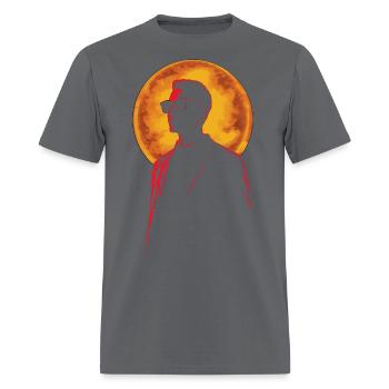 Celestial Harmony - Minimalist Solar Eclipse scene - Men's T-Shirt - charcoal - Front - Jose (178cm)