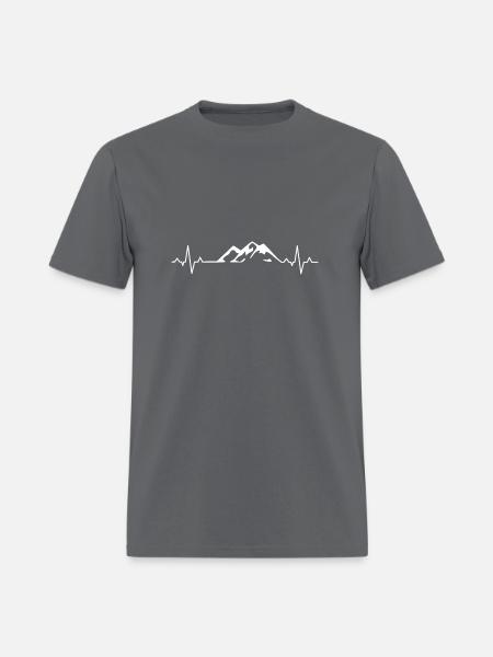 ECG mountains - Men's T-Shirt - charcoal