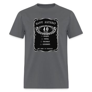 40 YEARS BIRTHDAY JACK - Men's T-Shirt - charcoal - Front - Jose (178cm)