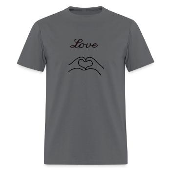 love with heart from couple hand - Men's T-Shirt - charcoal - Front - Jose (178cm)