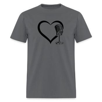 Podcast Mic Podcast Lover Podcast Heart Podcaster - Men's T-Shirt - charcoal - Front - Jose (178cm)
