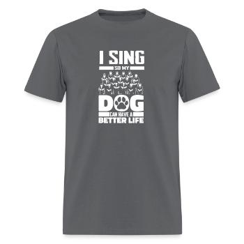 Choir Singing Dog - Men's T-Shirt - charcoal - Front - Jose (178cm)