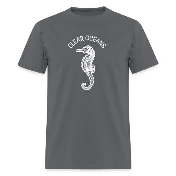 Clean Oceans Creature Sea Horse Beach Sailing - Men's T-Shirt - charcoal - Front - Jose (178cm)