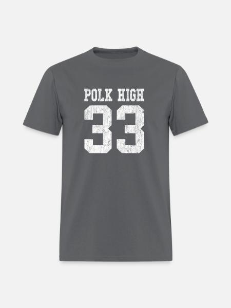 Polk High School Football Jersey 33 Aged Look - Men's T-Shirt - charcoal