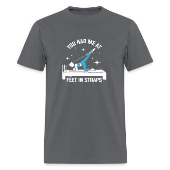 You Had Me At Feet In Straps - Men's T-Shirt - charcoal - Front - Jose (178cm)