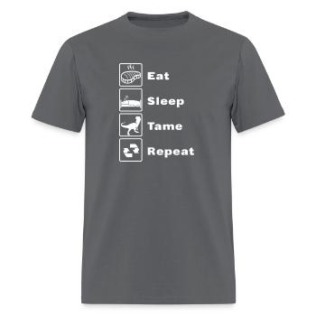 Online Dinosaur Taming Game - Men's T-Shirt - charcoal - Front - Jose (178cm)
