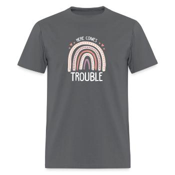 Here Comes Trouble Rainbow Boho Trouble Maker - Men's T-Shirt - charcoal - Front - Jose (178cm)