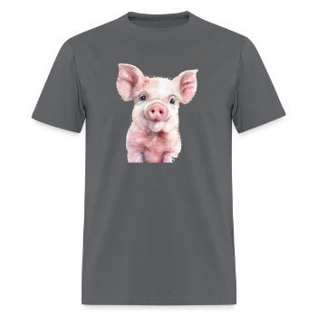 Pig - Men's T-Shirt - charcoal - Front - Jose (178cm)