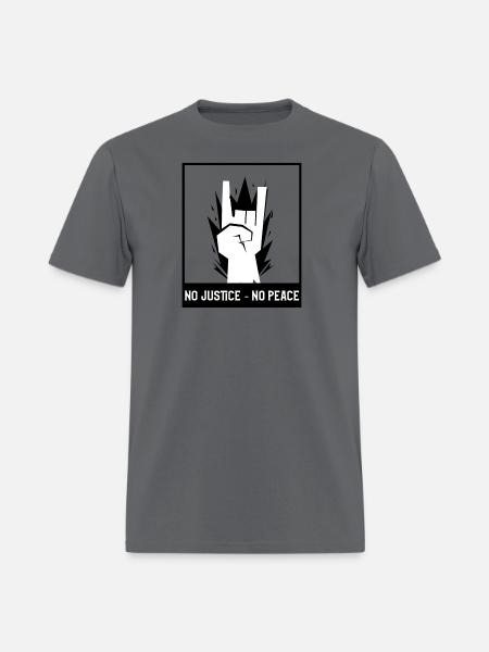 No Justice No Peace - Men's T-Shirt - charcoal