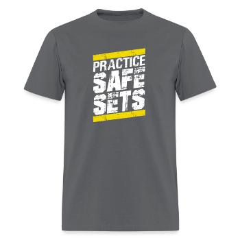 Practice safe sets - Men's T-Shirt - charcoal - Front - Jose (178cm)