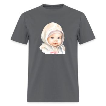 Pink Cute Girly Kids angel Tshirt - Men's T-Shirt - charcoal - Front - Jose (178cm)