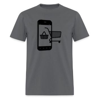 Smartphone with shopping cart logo for online shop - Men's T-Shirt - charcoal - Front - Jose (178cm)