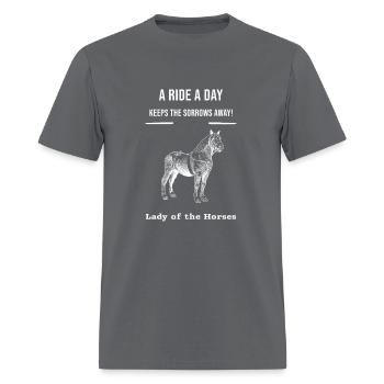 A ride a day for horse lovers - Men's T-Shirt - charcoal - Front - Jose (178cm)