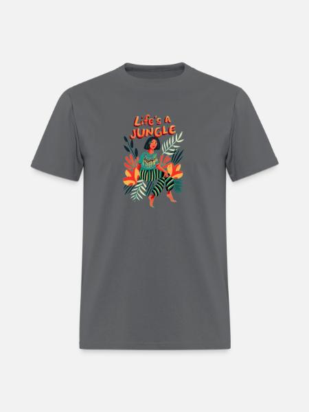 Life's a Jungle - Men's T-Shirt - charcoal
