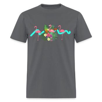 flamingo shirt - Men's T-Shirt - charcoal - Front - Jose (178cm)