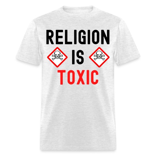 RELIGION Is TOXIC Skull Crossbones toxicity symbol - Men's T-Shirt