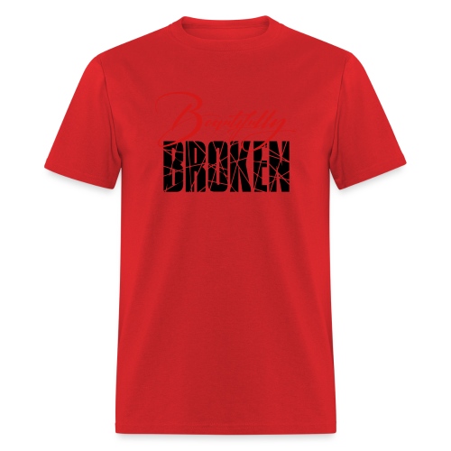 Beautifully Broken - Red & Black print - Men's T-Shirt