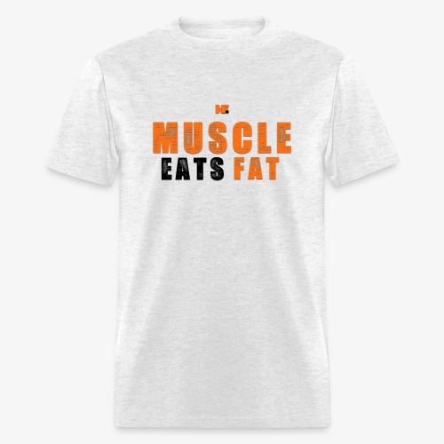 Muscle Eats Fat Black Orange Edition - Men's T-Shirt