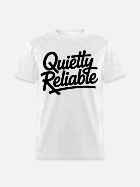 Quietly Reliable Script Logo - Men's T-Shirt - light heather gray