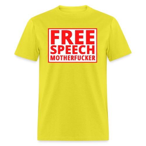 FREE SPEECH MOTHERFUCKER (Red Letters on White) - Men's T-Shirt