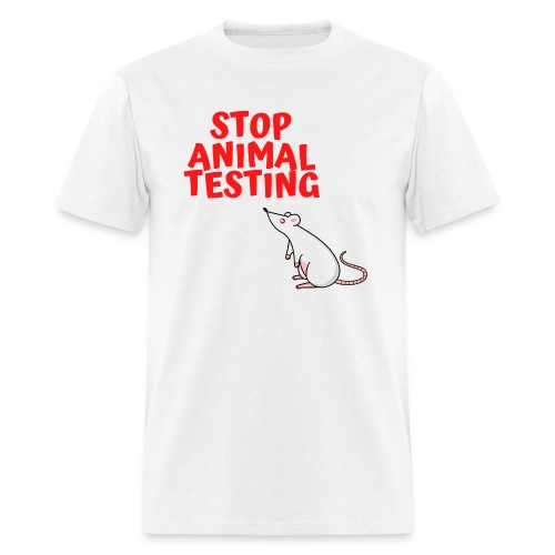 STOP ANIMAL TESTING - Defenseless Laboratory Mouse - Men's T-Shirt
