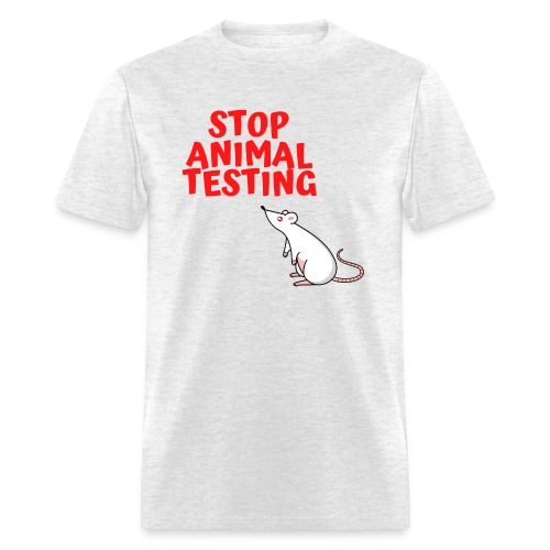 STOP ANIMAL TESTING - Defenseless Laboratory Mouse - Men's T-Shirt