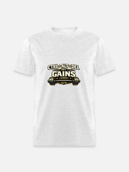 Ctrl Alt Del My Gains - Men's T-Shirt - light heather gray