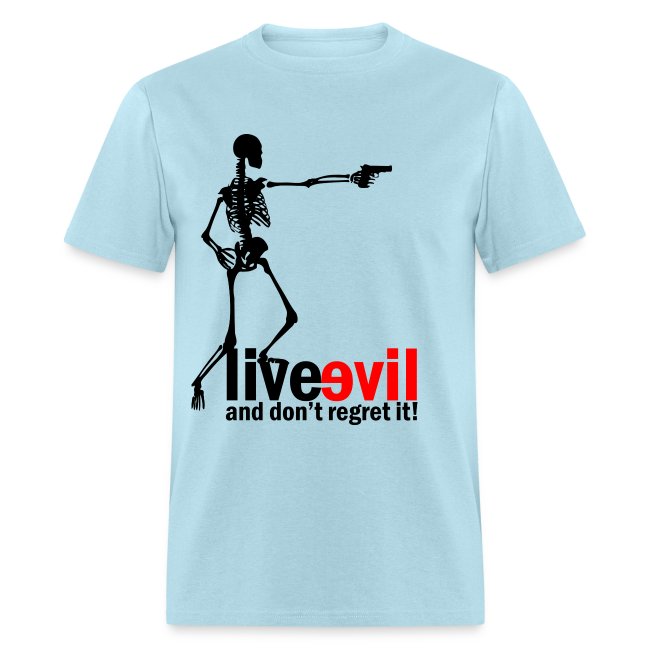 live evil skeleton gun black and red