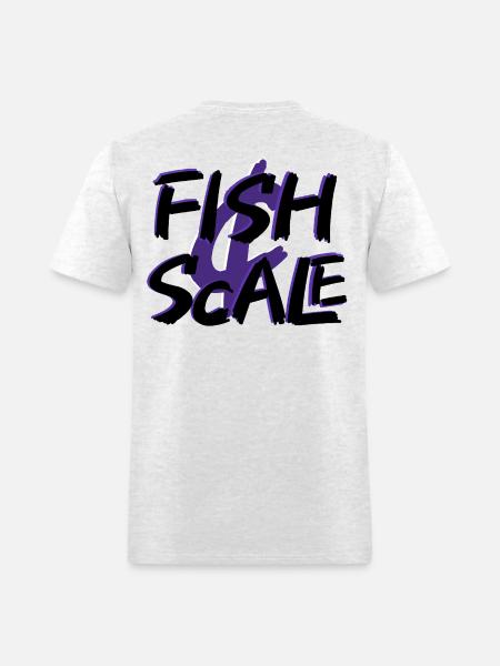 Purple Fish Sale Brush Art - Men's T-Shirt - light heather gray