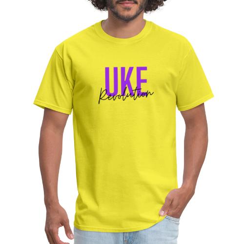 Front & Back Purple Uke Revolution Get Your Uke On - Men's T-Shirt