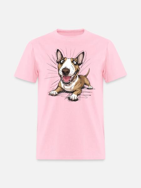 Playful Bull Terrier - Men's T-Shirt - pink